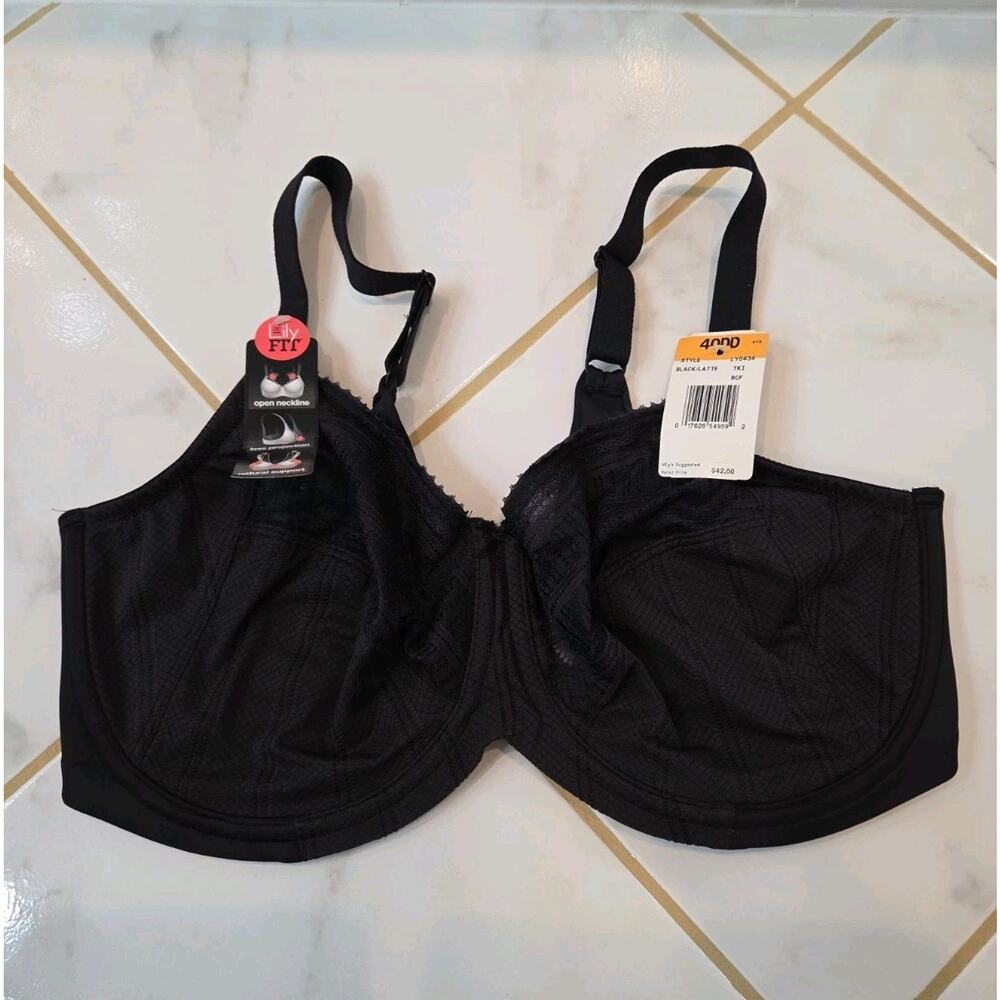 Lilyette Minimizer Bra Black Size 40DD